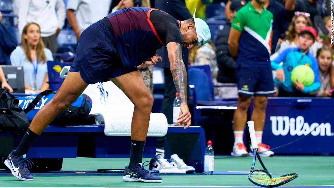 Kyrgios crushes both rackets on court, taking out top two seeds, Dominic Thiem and Kevin Anderson