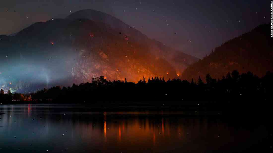 A wildfire burns in the North Island, B.C., on Friday, Oct. 1.